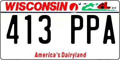 WI license plate 413PPA