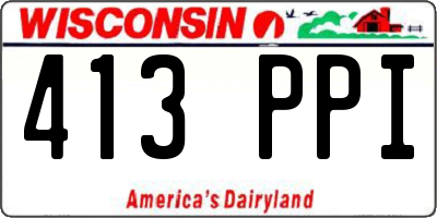 WI license plate 413PPI