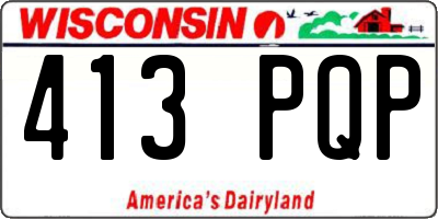 WI license plate 413PQP