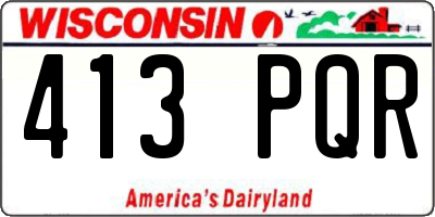 WI license plate 413PQR