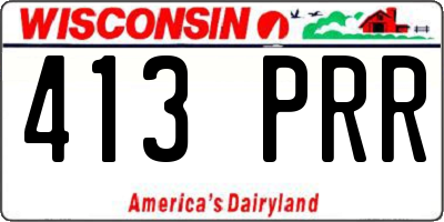 WI license plate 413PRR