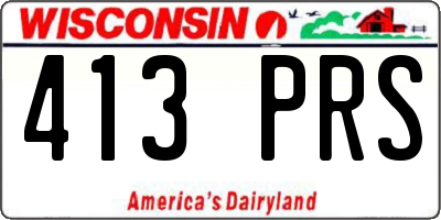 WI license plate 413PRS