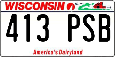 WI license plate 413PSB