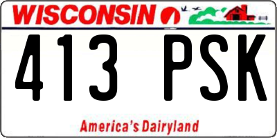 WI license plate 413PSK
