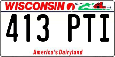 WI license plate 413PTI