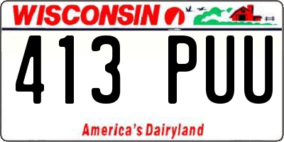 WI license plate 413PUU