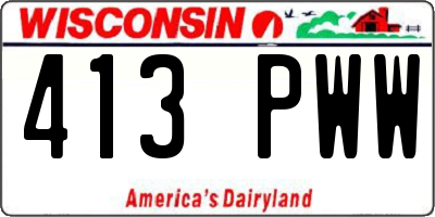 WI license plate 413PWW