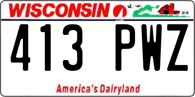 WI license plate 413PWZ
