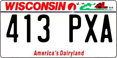 WI license plate 413PXA