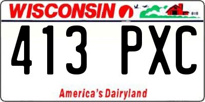 WI license plate 413PXC