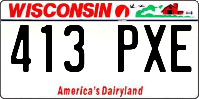 WI license plate 413PXE