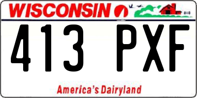 WI license plate 413PXF