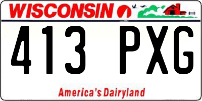 WI license plate 413PXG