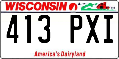 WI license plate 413PXI