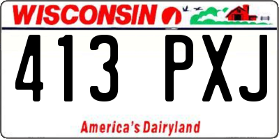 WI license plate 413PXJ