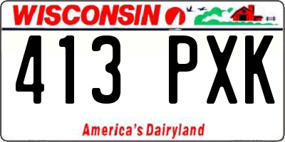 WI license plate 413PXK