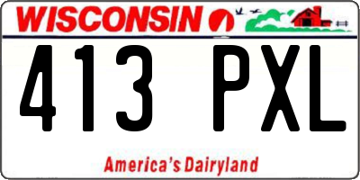 WI license plate 413PXL