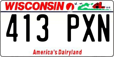 WI license plate 413PXN