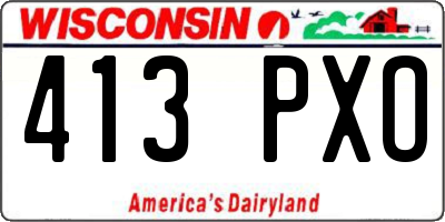 WI license plate 413PXO