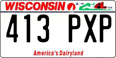 WI license plate 413PXP