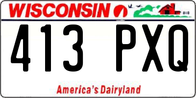 WI license plate 413PXQ