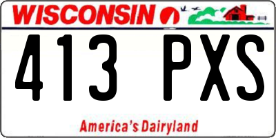 WI license plate 413PXS
