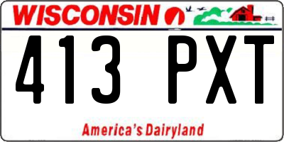 WI license plate 413PXT