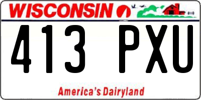 WI license plate 413PXU