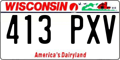 WI license plate 413PXV
