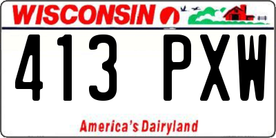 WI license plate 413PXW