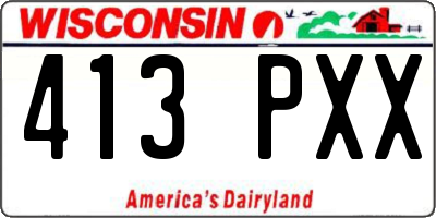 WI license plate 413PXX
