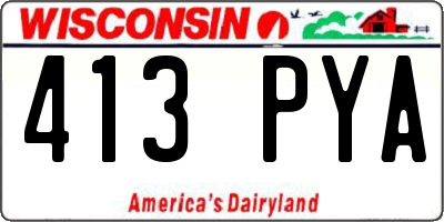 WI license plate 413PYA