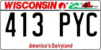 WI license plate 413PYC
