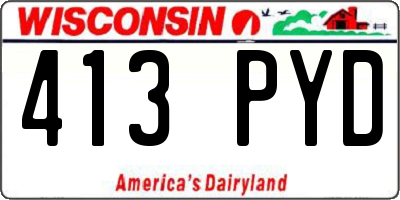 WI license plate 413PYD