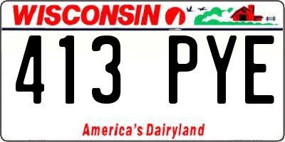 WI license plate 413PYE