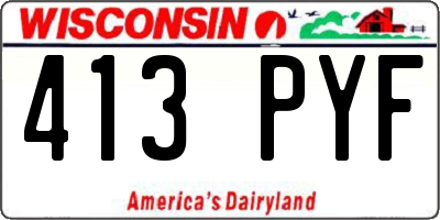 WI license plate 413PYF