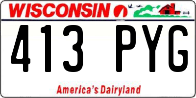 WI license plate 413PYG