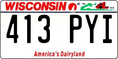 WI license plate 413PYI