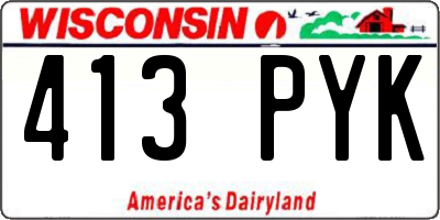 WI license plate 413PYK