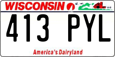 WI license plate 413PYL