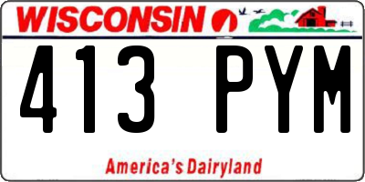 WI license plate 413PYM