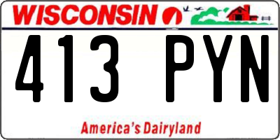 WI license plate 413PYN