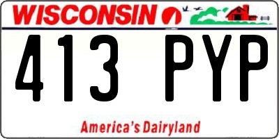 WI license plate 413PYP