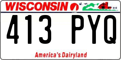 WI license plate 413PYQ