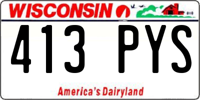 WI license plate 413PYS