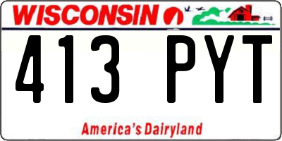 WI license plate 413PYT