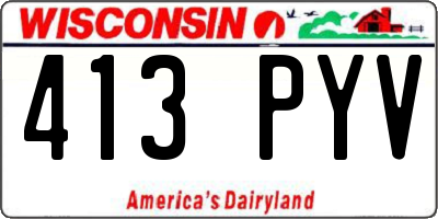 WI license plate 413PYV