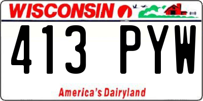 WI license plate 413PYW