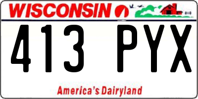 WI license plate 413PYX