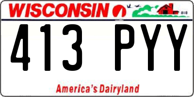 WI license plate 413PYY